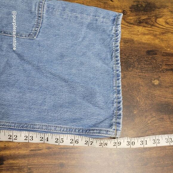 Old Navy Jeans Size 12 Baggy Wide Leg Cargo Mid Rise Medium Wash Denim Hipster - Picture 8 of 10